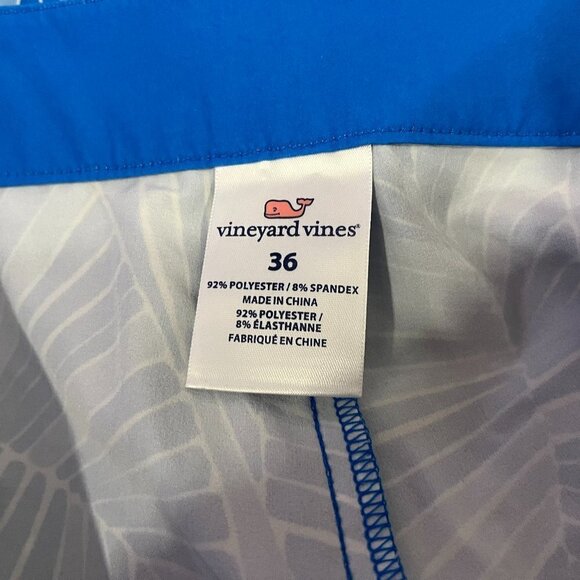 Vineyard Vines Men's Blue Abstract Palms Board Shorts - Size 36 - EUC - Picture 5 of 5